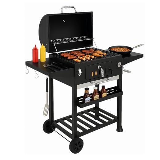 Campfire XL Outdoor Large Smoker Barbecue Charcoal Portable BBQ Grill Garden Shelf