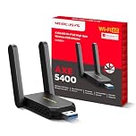 MERCUSYS MA86XH AXE5400Mbps Wi-Fi 6E High-Gain USB WiFi Adapter for PC, USB 3.0 WiFi Dongle with Speeds up to 2402 Mbps on 6 & 5GHz, Windows 10 & 11 Compatible, WPA3 Security, Streaming/Gaming