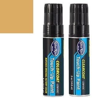 Half-Ounce Jar for Jaguar All Automotive Touch-up Paint - Satin Beige Metallic Clearcoat 747/AFV AGA - Color+Clearcoat Package
