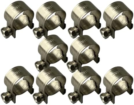 Boltza® Stainless Steel SS304 Mini Fuel Hose Line Pipe Clips x10 (8-10mm)