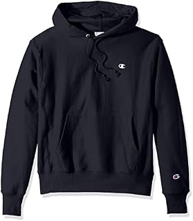 Champion LIFE Men's Reverse Weave Pullover Hoodie, Navy/Left Chest C Logo, Large