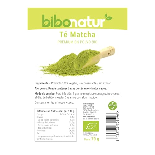 BIBONATURT BIBONATUR TE Matte Premium POLVO 70g Bio, Schwarz, Standart