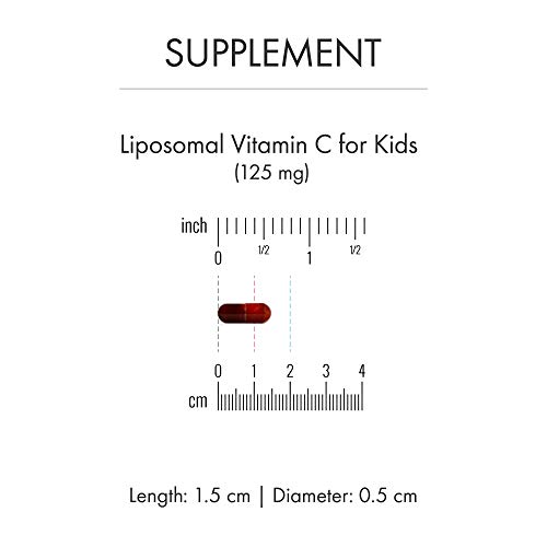 Dr. Mercola Liposomal Vitamin C For Kids Capsules Dietary Supplement, 125 Mg Per Serving, 30 Servings (30 Capsules), Immune Support, Non Gmo, Soy Free, Gluten Free #TOP3