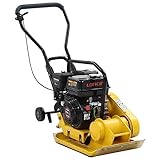 Motortyp: G200F Loncin Motor RAUGAJ Rüttelplatte Verdichter 196 CC 63 kg 12.1 Kn,Artikelfarbe Gelb und Schwarz
