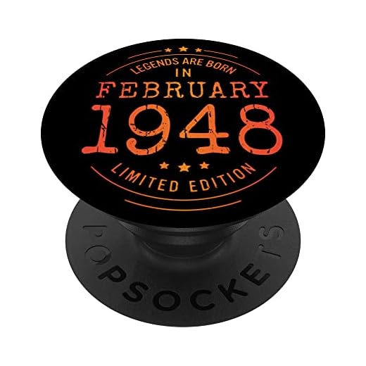 Cumpleaños Febrero 1948 Edición Limitada Regalo February PopSockets PopGrip Intercambiable