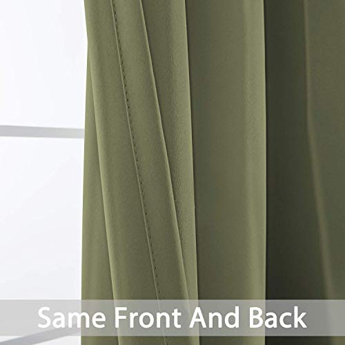 Yakamok Extra Wide Blackout Curtain for Sliding Glass Door, Grommet Thermal Insulated Room Divider Curtain 100W x 84L inch, Room Darkening Patio Curtain,8.3ft Wide x 7ft Tall, 1 Panel,Sage