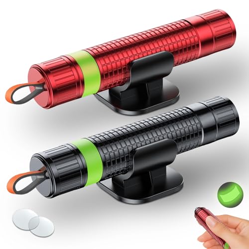 Queltrix Verbessert Gurtschneider Notfallhammer, 2 In 1 Safety Nothammer Auto mit Gurtschneider, Sicherheitshammer Glasbrecher für Land, Unterwasser und Nacht (2 Stück/Nachleuchtend)