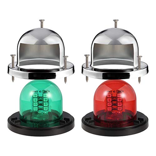 Partsam 2Pcs Marine Boat Light Red Green Led Bow Navigation Lights Deck Side Port Starboard Lights Sailing Signal Light Submersible For Pontoons Skeeter Yacht, Dc 12V #TOP5