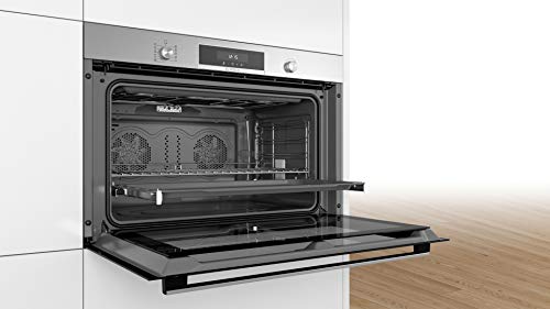 Bosch VBD5780S0 Serie 6 Einbau-Backofen, 60 x 90 cm extra breit, Pyrolyse Selbstreinigung, LCD-Touchdisplay, Versenkknebel, 1-fach ebenunabhängiger Teleskop-Auszug – Bild 5