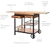 Dehner Servierwagen Liverpool, rollbar, mit Gläserhalterung, 150 x 82 x 52 cm, Aluminium/FSC®-zertifiziertes Akazienholz, schwarz/Natur
