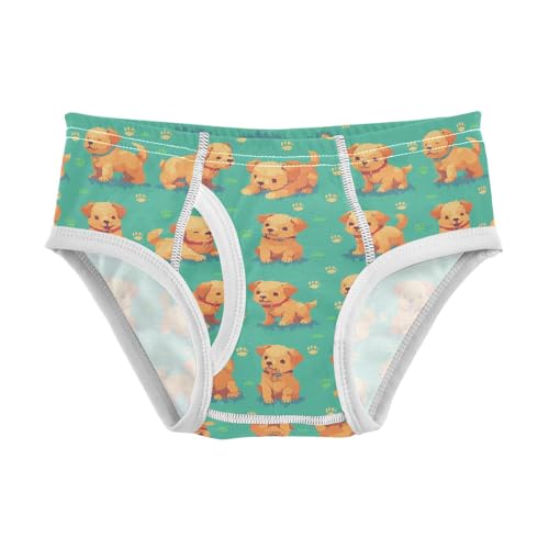 visesunny Boys Cotton Underwear Pixel Golden Retriever Printed Toddler Soft Training Briefs Size 2T-8Y for Kids