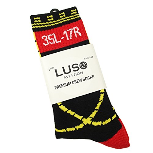 Taxiway Design, Aviation-Themed Premium Crew Socks 1-Pair2