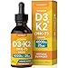 Price comparison product image Vitamin D3 4000IU + K2 MK7 25ug | 60 ml Liquid Drops | High Strength Immune Support | & for Healthy Bones, Teeth & Muscles | Non-GMO, Gluten-Free & Vegetarian Supplement