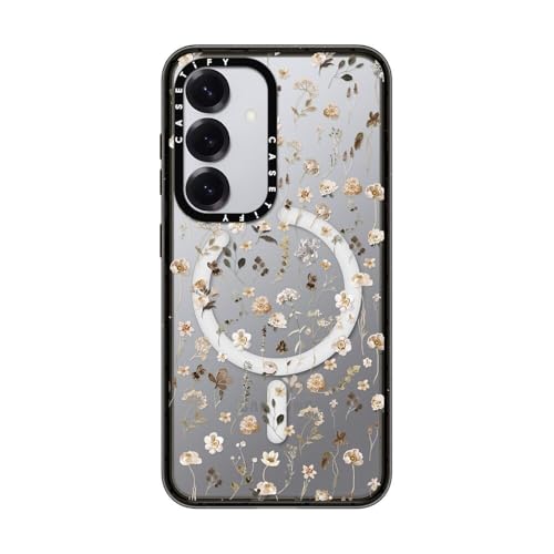 CASETiFY �C���p�N�g�}�O�l�e�B�b�N for Samsung Galaxy S25 �P�[�X [�X���� / 2.5m�̗����������N���A (MIL�K�i4�{����) / ���C�����X�[�d�����Magsafe�Ή�] - Wildflower Friday - �u