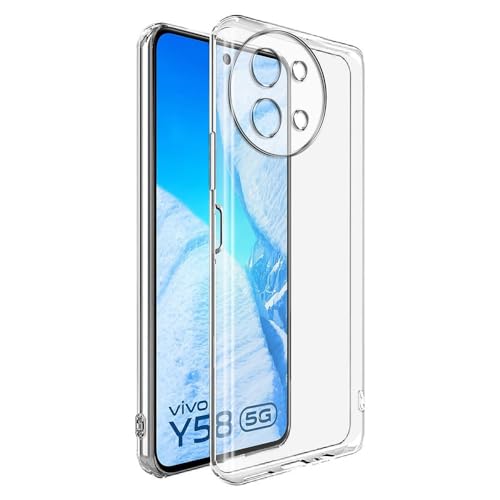 Image of COVERBLACK Soft Rubber Silicon Clear Back Cover Compatible Model for Vivo Y38 5G - Transparent