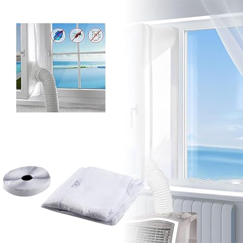 Générique Tissu De Calfeutrage Porte Fenêtres Climatiseur Mobile 300/400cm Kit Joint De Porte Fenêtre Climatisation Mobile Climatiseurs L'Arrêt D'Air Chaud Solide Facile À Installer，Blanc：3m – vue 2