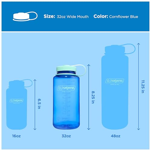 Image of Nalgene 32 oz Wide Mouth Water Bottle | BPA-Free, Durable & Leak Proof, Lightweight Bottle for Hiking & Gym, Work & Travel