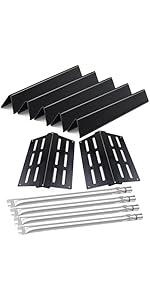 Dictirdy Porcelain-Enameled 17.5“ Flavorizer Bars 13.25“ Heat Deflector 4 pcs 62752 Burner Tube f...