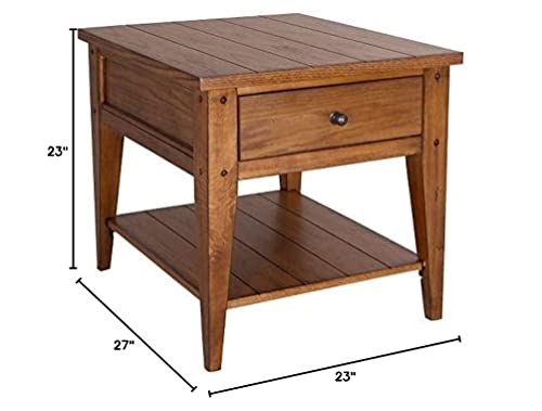 Liberty Furniture Industries Lake House End Table, 23" X 27" X 23", Medium Brown #TOP2