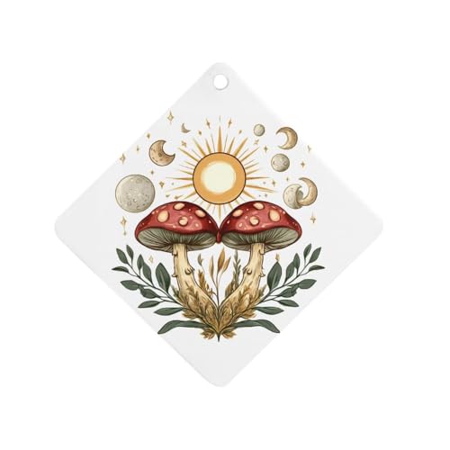 Mushroom Car Air Freshener Hanging Aromatherapy Tablets for Car Accessories Rhombus