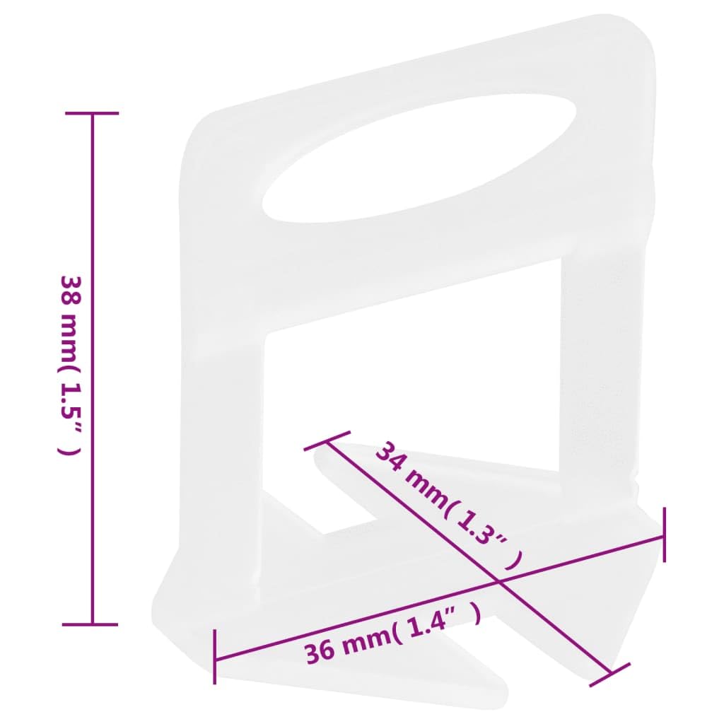1000 clips de nivelación de azulejos de 1,5 mm de grosor, de polipropileno resistente, transparentes, ideales para colocación de baldosas y sistemas de nivelación en suelos y paredes