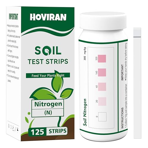 Image of HOVIRAN Soil Test Strips for Nitrogen, 125 Strips Home Soil Test Kit for Lawns Garden