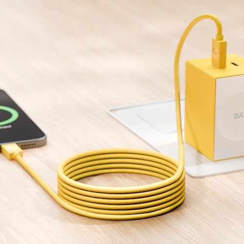 Image of DailyObjects POP 100W Kevlar Core Magnetic Charging Cable | USB Type-C| Fast Charging, 480Mbps Data Transfer | Compatible with Android & iOS Smartphones, Earphones, Tablet /Ipads, MacBook - Yellow