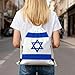 JGEUBXCM Israel Flag Drawstring Bags Men Womens Stuff Sack Large Capacity Sackpack Fashion Sport Bags Yoga Bag For Cycling Camping Hiking Shopping
