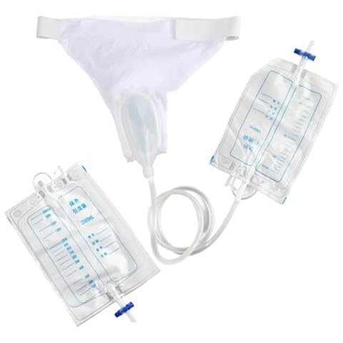 Urine Collector for Elderly Men, Wearable Silicone Urine Collector Adjustable Tightness Urine Collector with 2 Urine Catheter Bags (Elderly Men) Cover