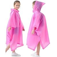 HOOMBOOM Rain Poncho for Kids(2 Pack) Waterproof Reusable EVA Raincoat One Size Rain Jackets for Children,Boys and Girls