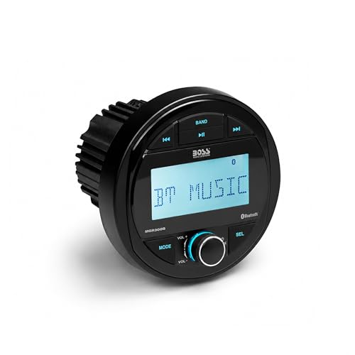 BOSS Audio Systems MGR300B Marine Boat Stereo Gauge Receiver - Bluetooth, No CD DVD Player, AM/FM Radio, IPX5 Weatherproof, USB, MP3