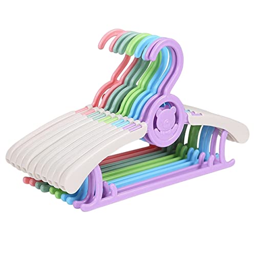 Happyyami 20pcs Cartoon Plastic Clothes Hangers for Skid Resistant Hanging Racks Home Hangers for Clothes Random Colors