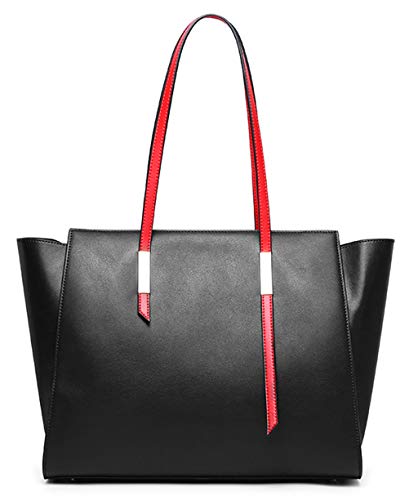 Covelin Large Handbag for Women Genuine Soft Leather Sling Tote Shoulder Bag Black