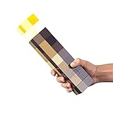 MOOK Brownstone Pixels Light-up Wall Torch for MCERS- Mounts to Your Wall, 11 Inch LED Nightstand Lamp, for Kids Bedroom Living Room Gaming Room Study Room