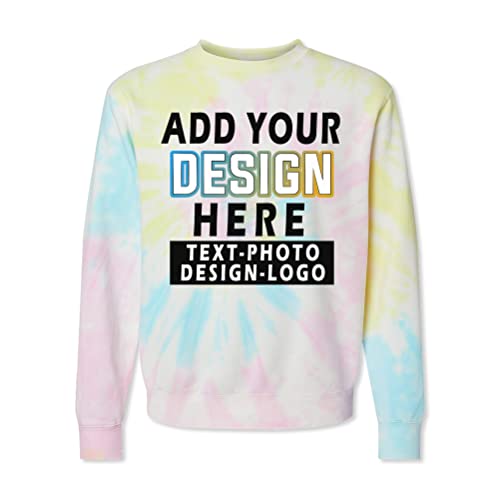 TEEAMORE Custom Tie Dye Sweatshirt Design Your Own Sweatshirt Add Your Image Photo Unisex Adult Tie Dye Sweatshirts3