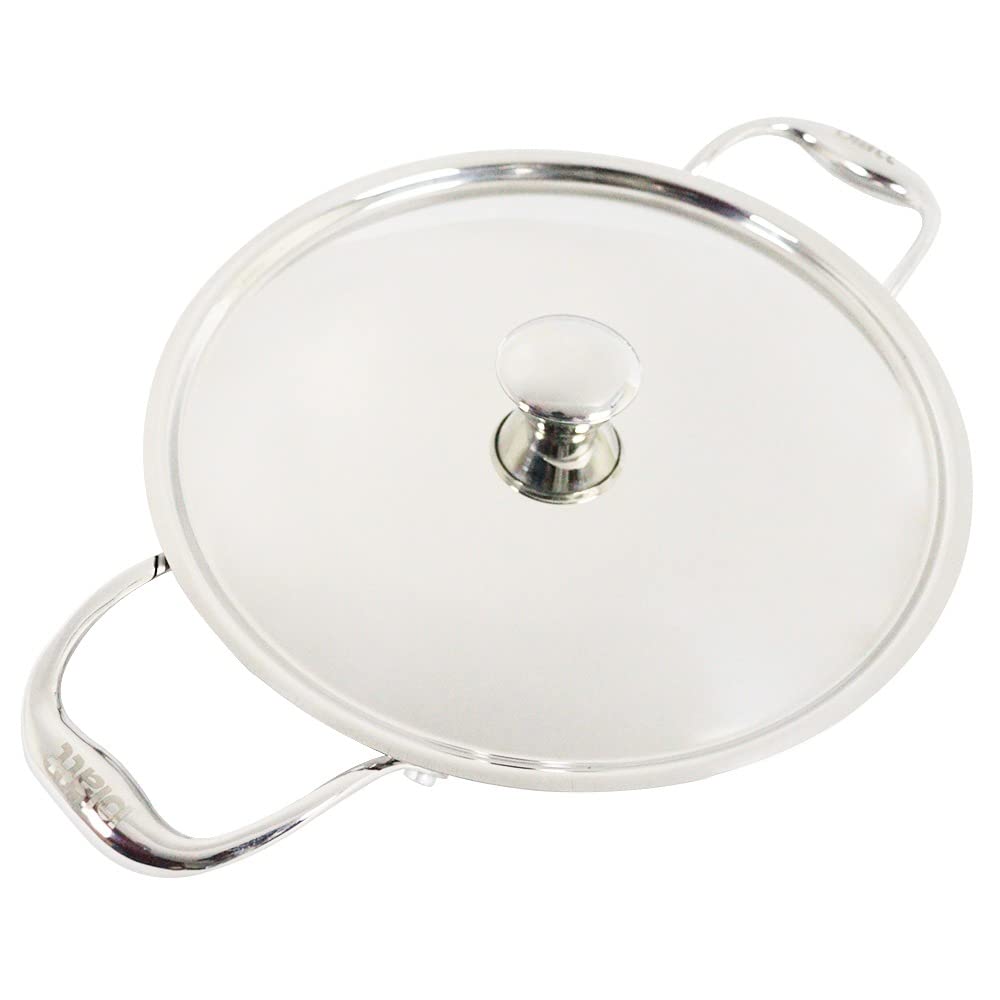 Platt Triton Tri-Ply Stainless Steel 24cm Kadai with Stainless Steel lid,2.5mm Thickness,Silver (Gas and Induction Friendly)