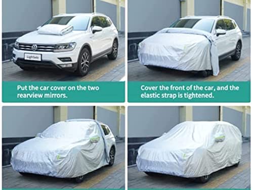 Image of Auto Hub Waterproof Car Cover Compatible with Maruti Alto K10 with with Mirror Pocket, Soft Cotton Lining, Waterproof Alto K10 Car Cover- Metallic Silver