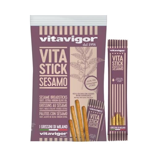Vita Stick Grissini Sésamo Palitos de Pan Salados de Vitavigor, Snack Sano y Equilibrado - Bolsa 350 g