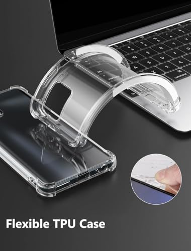 Image of REALCASE Silicone Moto G62 5G Back Cover Case, Scratch Resistant Protective Crystal Clear Transparent Shock Proof Bumper Back Cover Case for Moto G62 5G