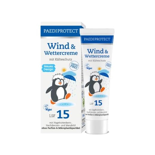 PAEDIPROTECT Crema contra el viento y la intemperie 30 ml para bebés, niños y adultos con FPS 15, loción de cuidado con rosa mosqueta para proteger contra el frío, el viento y la humedad