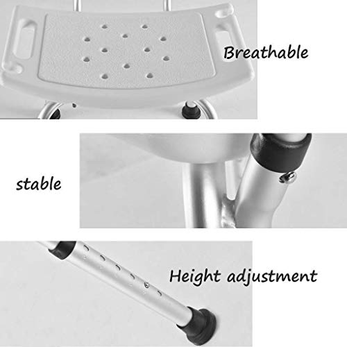 Nivok Bath Stools,Shower Stool Bath Chair Bath Chair With Adjustable Backrest Portable Lightweight Aluminum Non-Slip Housing For The Elderly With Disabilities/Blue #TOP2