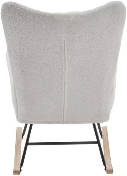 Miniatura 6 de TRIPLE TREE Mecedora para guardería, moderna mecedora de peluche suave con asiento acolchado y respaldo alto, cómoda silla decorativa tapizada con