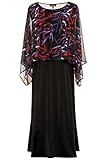 Slinkykleid zum Wenden Ulla Popken Damen große Größen Slinky-Wendekleid, transparenter Überwurf, Selection schwarz 54/56 724131 10-54+