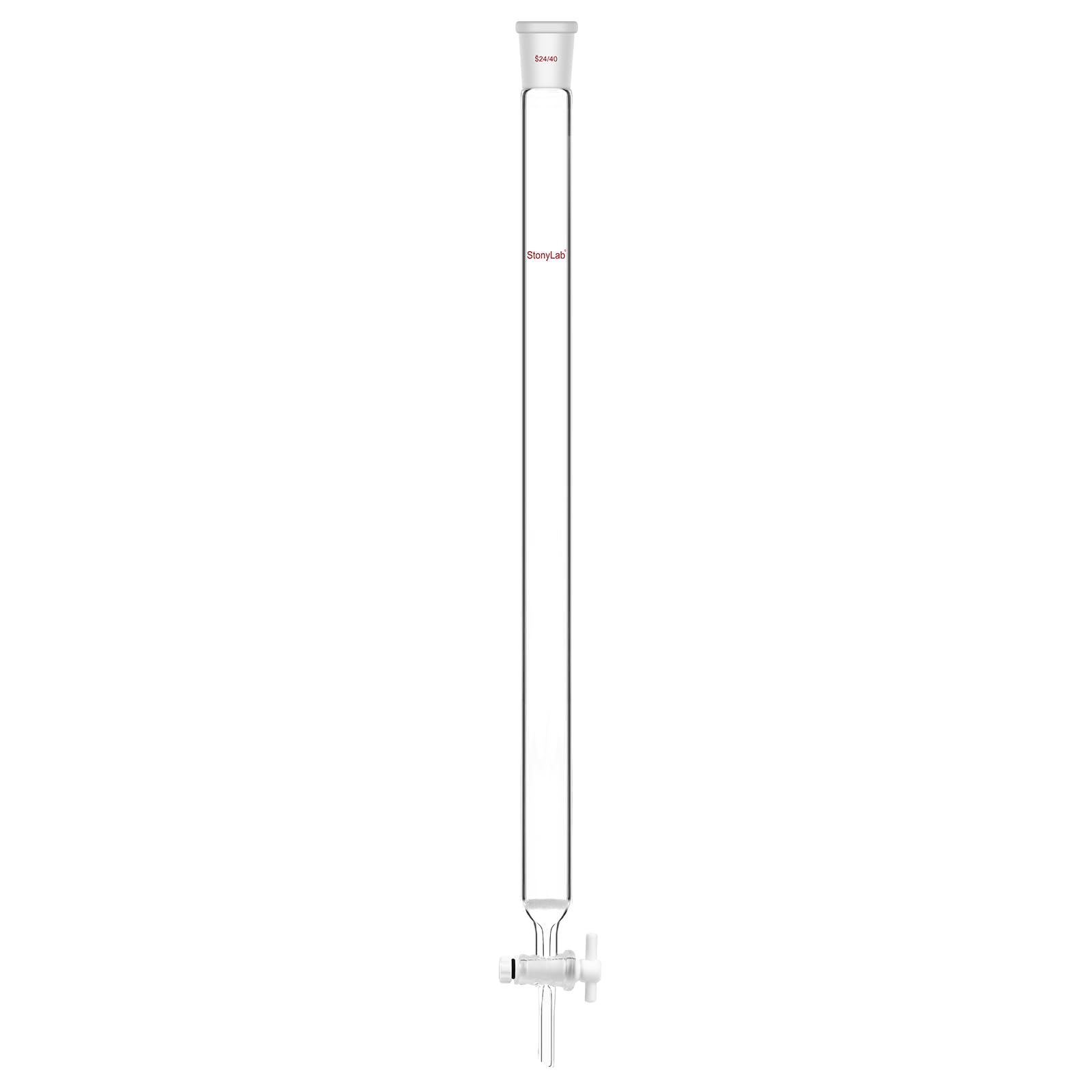 stonylab Colonne de Chromatographie, Diamètre Intérieur de 25,4 mm, Longueur Effective de 457 mm, Bouchon de Sable G2, Joint Conique Standard 24/40, Verre Borosilicate, pour Application de Laboratoire