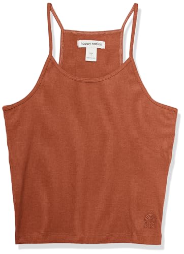 Image of Happy Nation Girls Fitted Ribbed Crop Tank Top