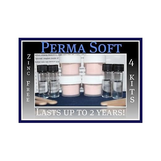 Perma Soft Reline~Denture Adhesive Alternative!~4 kits~False Teeth Reliner~Liner
