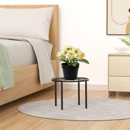 bussdis 1 PCS Plant Stand-7.87IN Heavy Duty Flower Pot Stand, Multiple Plant Rack Holder Rustproof Metal Round Shelf for Room Indoor and Outdoor Courtyard, Gardens. - Thumbnail 7