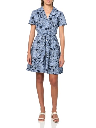 Image of Tommy Hilfiger Women's Fit and Flare Short Sleeve Shirt Dress