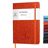 Daofary A5 Journal Notebook, Leather Ruled Notebooks 160 Pages Diary 100gsm Thick Paper Writing Hard