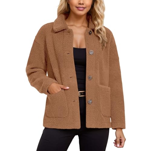 Chaqueta de invierno para mujer: abrigo de forro polar con cremallera y bolsillos prácticos